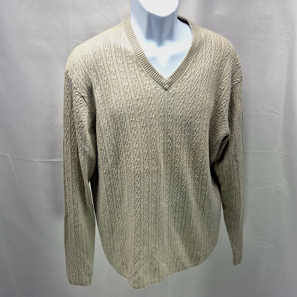 Tricots St Raphael Other - Tricots St. Raphael Men's XL Silk Cashmere Wool V-Neck Sweater Oatmeal Beige